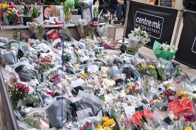 Hundreds of cards and floral tributes were left at the centre:mk following Gary Stanley's death last month