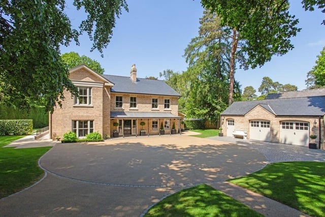 This beautiful house has bags of kerb appeal with gated entrance with sweeping driveway leading to handsome property with garaging, basement and landscaped gardens.