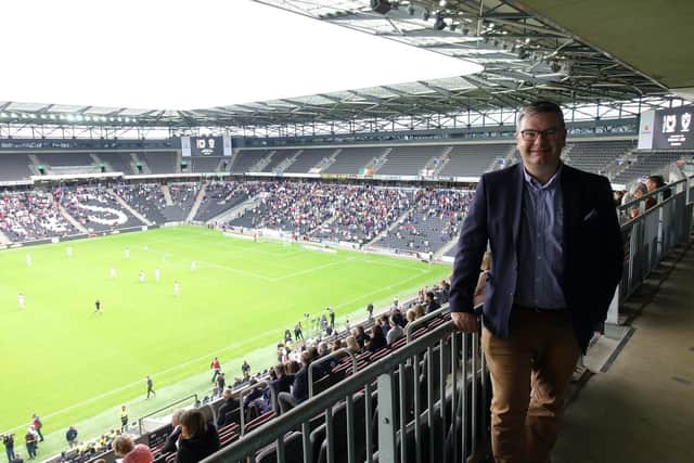 MP Iain Stewart at MK Dons' stadium