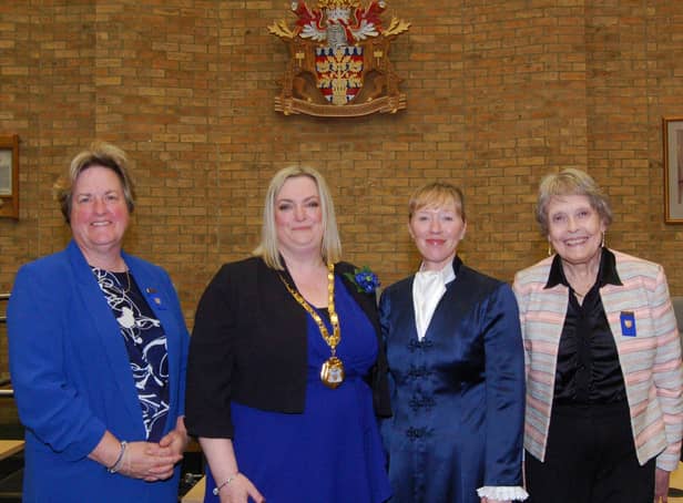New Mayor of MK Amanda Marlow was presented with her chain of office at the council's annual meeting
