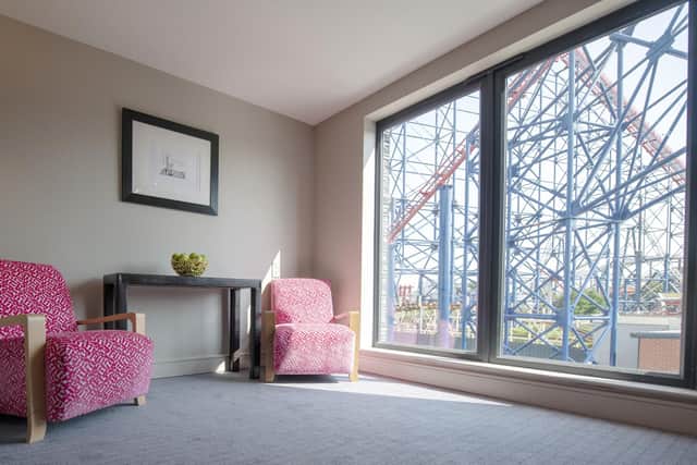 The Pleasure Beach was right outside the window. While the roller coasters are so close you can almost touch them, the soundproofing is excellent.