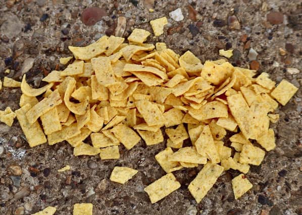 Some of the junk food left for swans at Willen Lake over the weekend