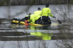 Babbs Mill Park in Solihull,  the search continued for more potential victims, following reports more children were present on the ice at the time of the incident. (Photo by Christopher Furlong/Getty Images)