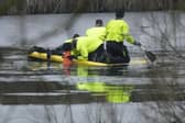 Babbs Mill Park in Solihull,  the search continued for more potential victims, following reports more children were present on the ice at the time of the incident. (Photo by Christopher Furlong/Getty Images)
