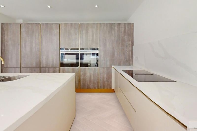 The kitchen is modern and high spec