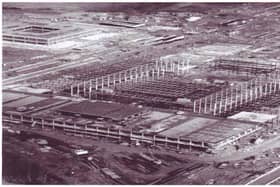 The city's shopping centre under construction in the 1970s