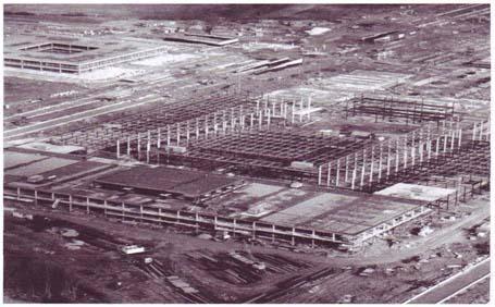 The city's shopping centre under construction in the 1970s