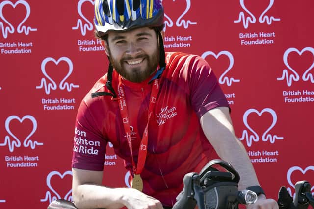 Jack was among hundreds cycling 54 miles from London Clapham Common to the Brighton seafront for the BHF. Photo: Danny Fitzpatrick / DFphotography