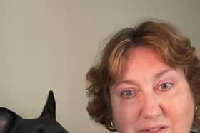 Lib Dem Councillor Jane Carr pictured with her dog. She is calling on food banks and charities to help struggling pet owners in Milton Keynes