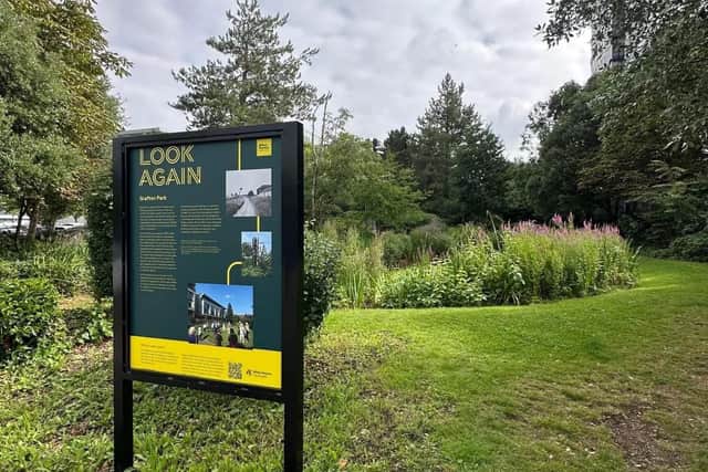 New information boards and additional artwork plaques have been installed as part of the extension of Milton Keynes art and heritage trail Look Again