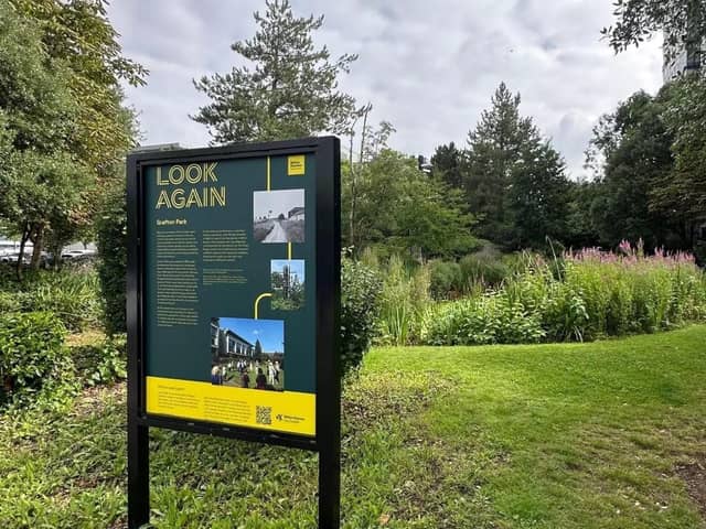New information boards and additional artwork plaques have been installed as part of the extension of Milton Keynes art and heritage trail Look Again