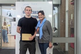 Alex Pollard with his tutor Jalene Morris at Milton Keynes College