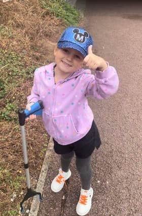 Little Indija came up with the idea of picking up all the litter around a popular Milton Keynes roundabout. She and her mum collected five full bags of rubbish