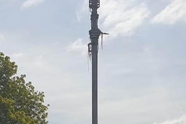 The mast would have been 50ft high