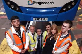Darren Roe with Stagecoach East's apprentices