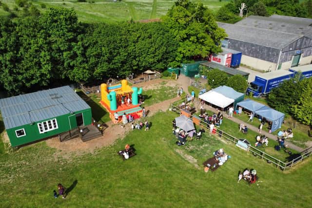 An aerial shot of the farm - Kew Little Pigs/ Animal News Agency