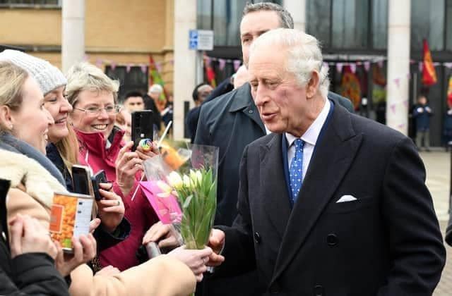 King Charles during his visit to Milton Keynes in February