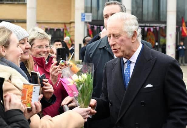King Charles during his visit to Milton Keynes in February