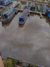 The diesel was very visible on the water