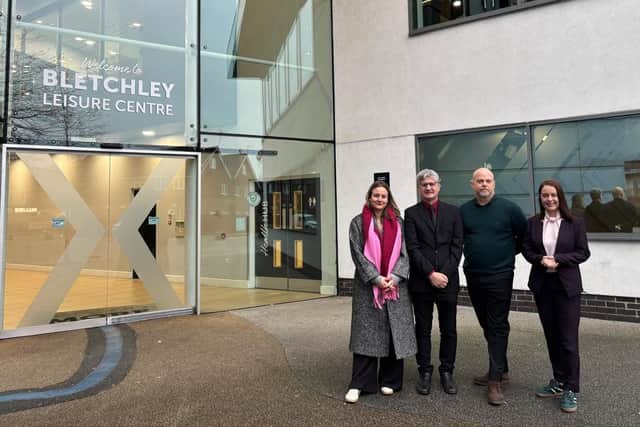 The UK Minister for Sport has welcomed plans for a £3 million renovation of three Milton Keynes leisure centres while visiting Bletchley.