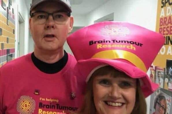 Emma and Brian Carrick at Brain Tumour Research's Centre of Excellence, located at the University of Plymouth