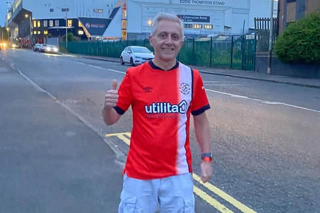 Mark in his LTFC shirt. Picture: Mark Crowther