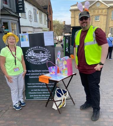 Kathy Dentith and Chris Nelson were also on hand, wearing Easter headgear and handing out trail sheets and flyers.