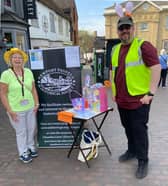 Kathy Dentith and Chris Nelson were also on hand, wearing Easter headgear and handing out trail sheets and flyers.