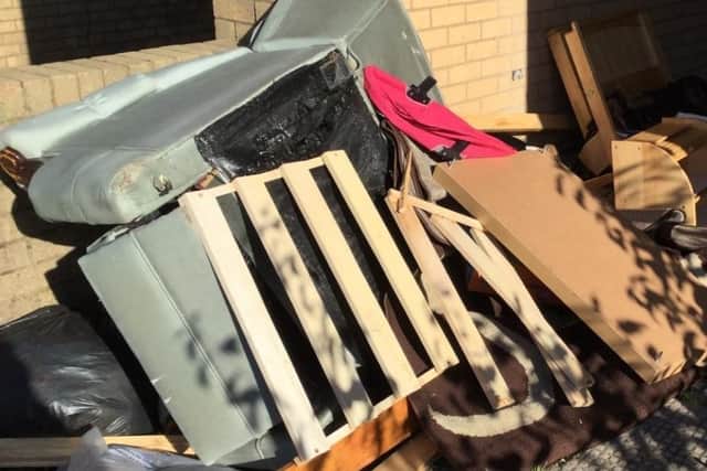 The man left a pile of unwanted furniture behind outside his former flat