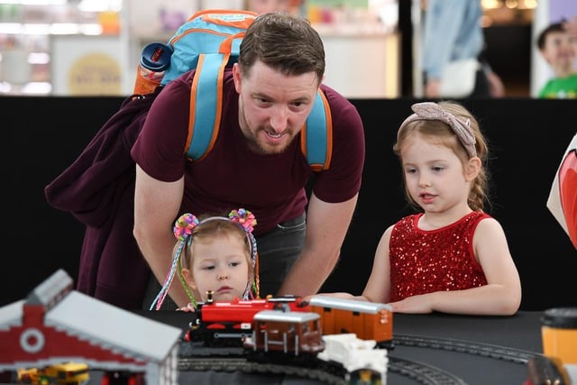 Youngsters loved the LEGO train