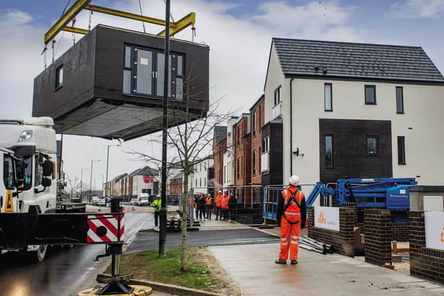 ilke homes are built in a  factory and craned into place