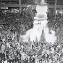 There was a magbificent turnout for the swtiching on of the Christmas lights in CMK in 1982. Were you there to see the giant snowman?
