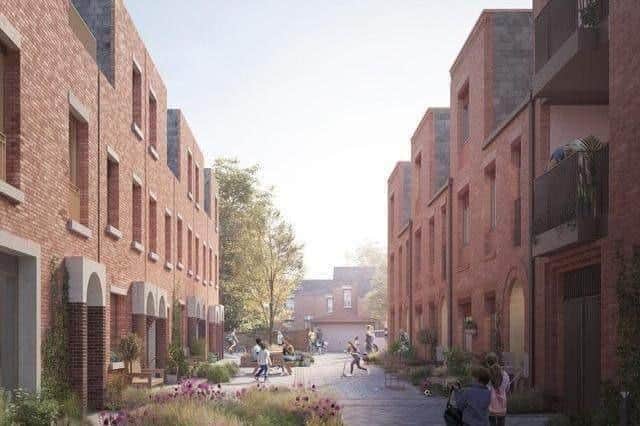 Artists' impression of how the new homes will look on Wolverton's Agora site