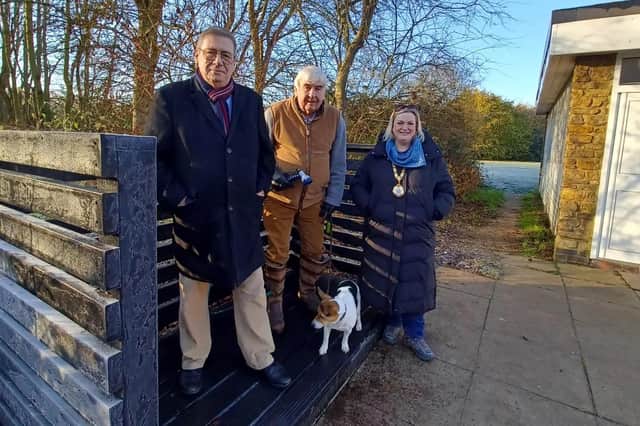 Pictured from left are Councillor Paul Trendall, Councillor Keith McLean and Milton Keyn Mayor, Councillor Amanda Marlow