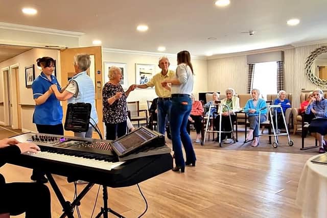 Elderly care home residents are loving David and Carmen's concerts