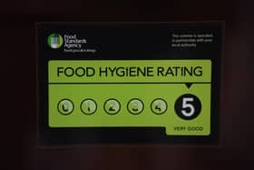 A Food Standards Agency rating sticker. Photo: Victoria Jones PA