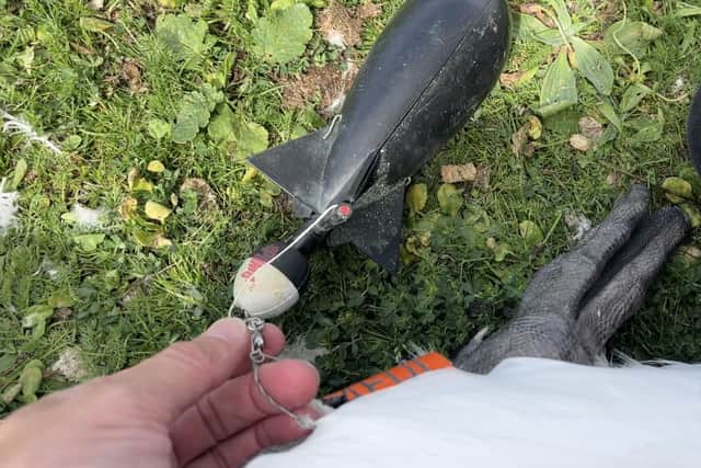 The bait bombs cost about £20 each, say anglers - and they never injure swans on purpose