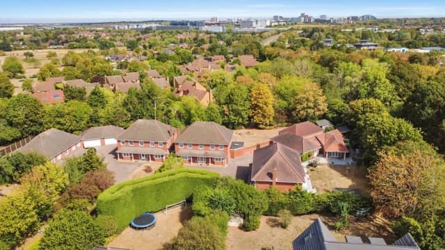 An aerial view of the property on Hillcrest Close in Loughton