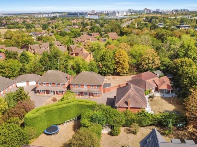 An aerial view of the property on Hillcrest Close in Loughton