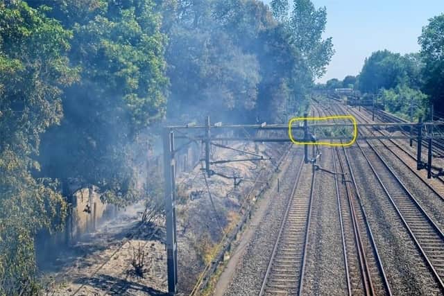 The heatwave caused cables to come down near the rail track