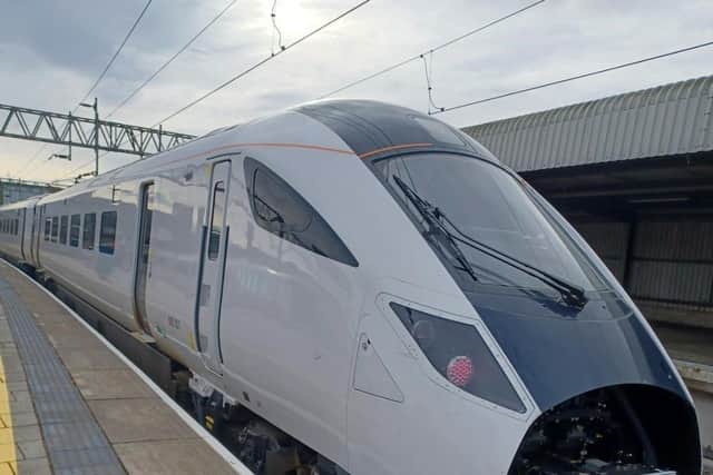 The new Avanti IET 805001 was being tested out in Milton Keynes last night