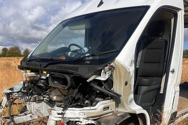 The van was stripped by the thieves