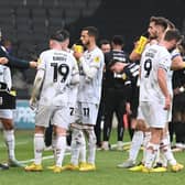 Liam Manning dishes out late instructions to his side during the 1-1 draw with Burton Albion last week