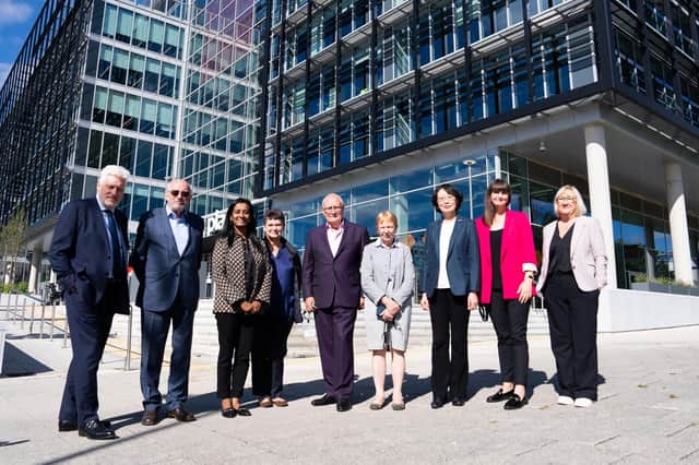 Members of the New Towns Taskforce visit Unity Place during their first meeting in Milton Keynes