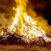 A huge bonfire had been left unattended