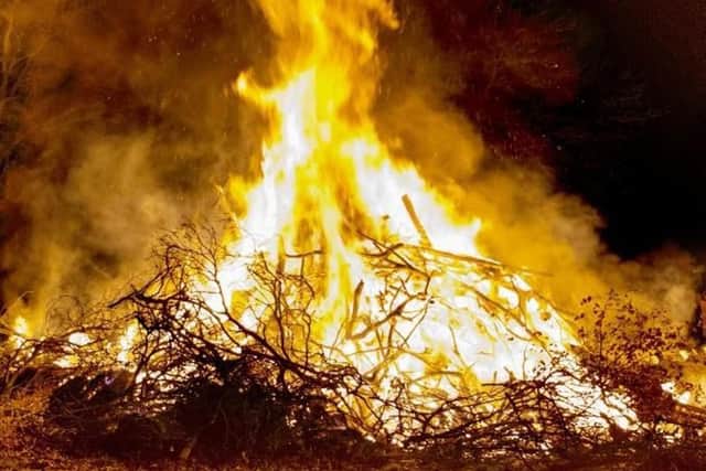 A huge bonfire had been left unattended