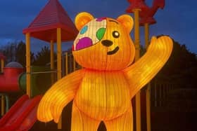 The Pudsey Bear lantern which will feature as part of Land of Lights at Gulliver’s World to help raise money for this year’s BBC Children in Need
