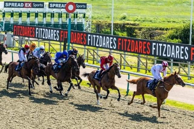 Military Order (4), in the Godolphin blue, on his way to victory in the Fitzdares Lingfield Derby Trial last month. The runner-up was Waipiro (8).