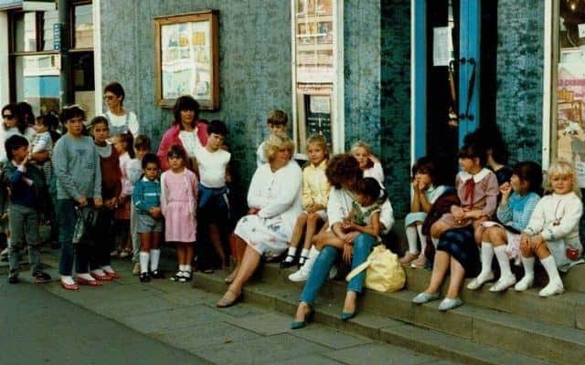 People queued to get into the Electra cinema in Newport Pagnell