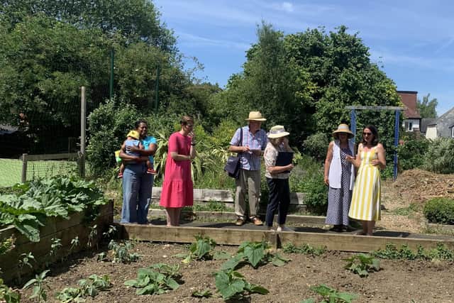 Volunteers show the  BIB judges York House Community Gardens